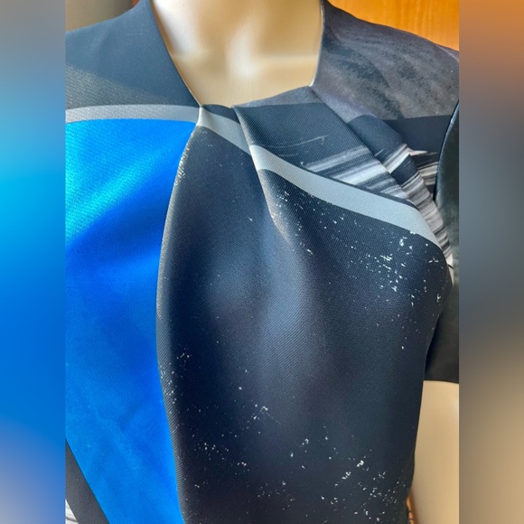 HELMUT LANG Superb Net a Porter Geometric Leather Trim Pencil Dress Size 2 - Picture 10 of 17